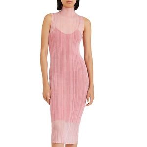 Hervé Léger Semi-Sheer Ribbed Dress Brand New with Tags